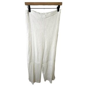 Lulus Pants Womens M Gauze Crinkle Wide Leg Dress Boho 3.0 High Waist Lined